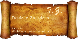 Tatár Zoltán névjegykártya