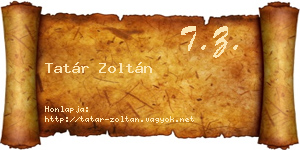 Tatár Zoltán névjegykártya
